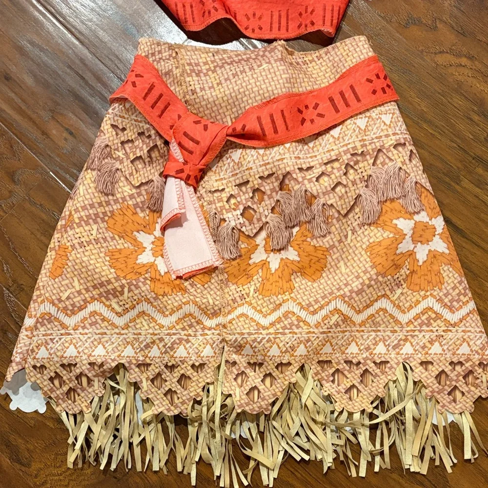 Disneys Moana Costume Red and Orange Two-Piece Skirt Set 4-6x